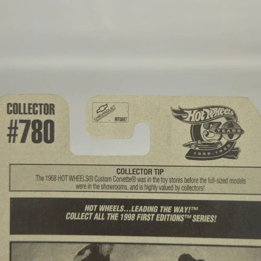 VINTAGE‎ Hot Wheels 1997 #780 '58 Corvette MINT IN CARD (K226)